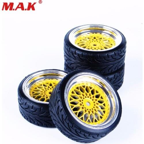 On Road 1:10 Car 4 Pcs/set RC Flat Drift Tires tyres Wheel Rim For 1/10 HSP HPI Drift Car Model Toys Set Accessory