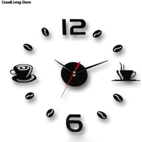1PCS modern art diy wall clock 3d self adhesive sticker design home office room decor