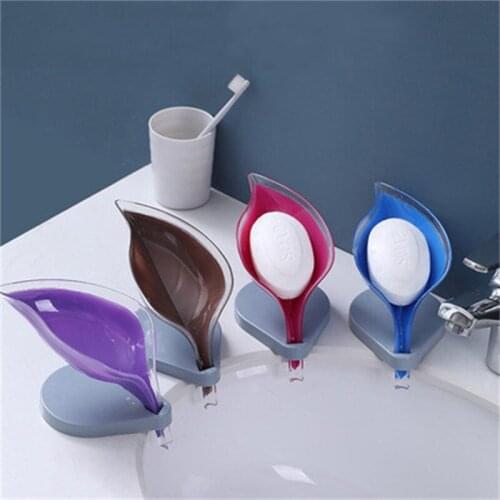 Non-slip leaf Shape Soap Box Bathroom Soap Holder Dish Storage Plate Tray Soap Holder Case Kitchen Supplies Bathroom Accessories