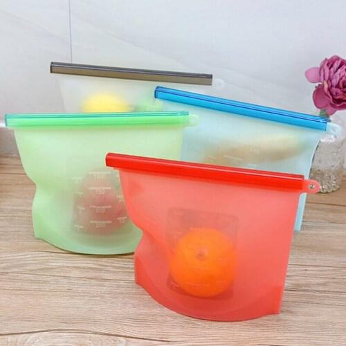 Silicone Fresh Keeping Bag Food Storage Bags Portable Kitchen Supply 3pcs/lot