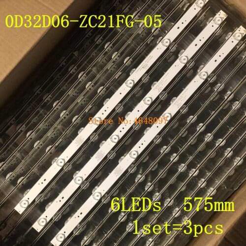 3pcs LED Backlight strip 6 Lamp for ATVIO 32'' TV 0D32D06-ZC21FG-05 OD32D06-ZC21FG-05 6S1P 303TT320038 ATV-32 3V/LED