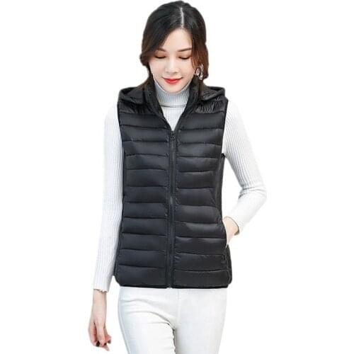 YAGENZ Autumn Winter Clothes Waistcoat Thin Detachable Hooded Vest Women Plus size Sleeveless Short Vest chalecos para mujer 527