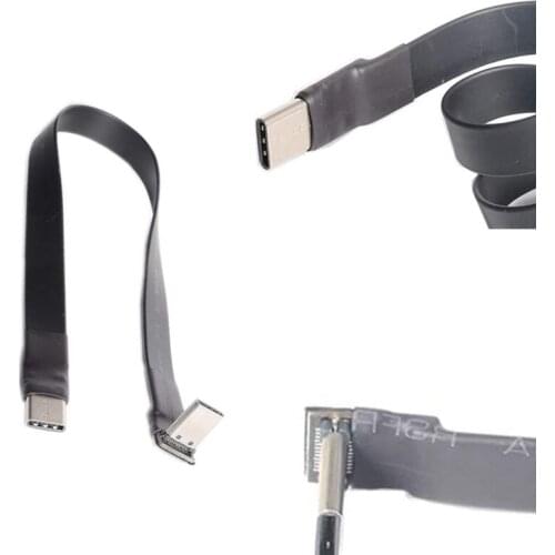 USB 3.1 Type C to Type C Extension Cable 90 Degree Adapter FPC FPV Ribbon Flat USB C Cable 3A 10Gbps EMI Shielding
