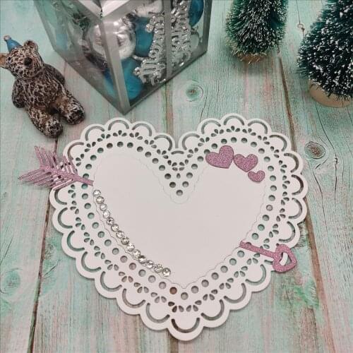 Heart-shaped background boardrDies Scrapbooking Metal Cutting Dies For Paper Card making Embossing Stamps and dies