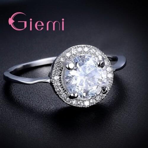 Classic Luxury Ring 925 Sterling Silver Fashion Bands Cubic Zircon Women Engagement Wedding Jewelry Womens Gift