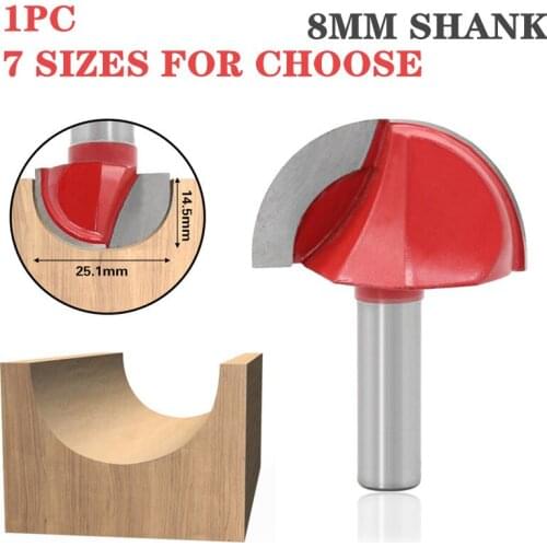 1pc 12mm Shank Ball Nose Core Box Wood Router Bit Carbide Woodworking Router Bits Milling Cutters