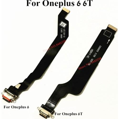 100% Original Charger Plug For Oneplus 6 6T A6000 A6010 USB Charging Port Dock Flex Cable Motherboard Connector Replacement part