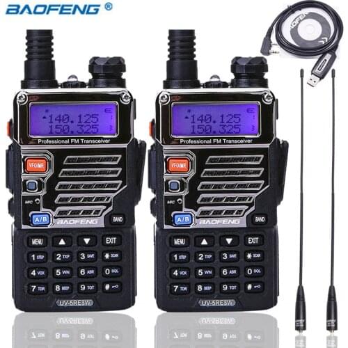 2pcs BaoFeng UV-5RE Walkie Talkie 8Watts powerful 1800mAh Dual Band 10 km long range cb Upgrade of BF-UV5RE Ham radio for hiking
