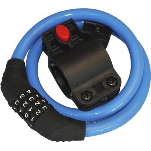 4 Digit Password Bike Lock 360 Roation Security Steel Cycling Cable Anti-Theft Wire Lock with Holder Bicycle Accessories