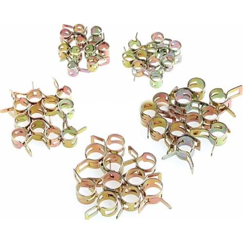 50Pcs 5/6/7/8/9mm Spring Clip Fuel Line Hose Water Pipe Air Tube Clamps Fastener Retail