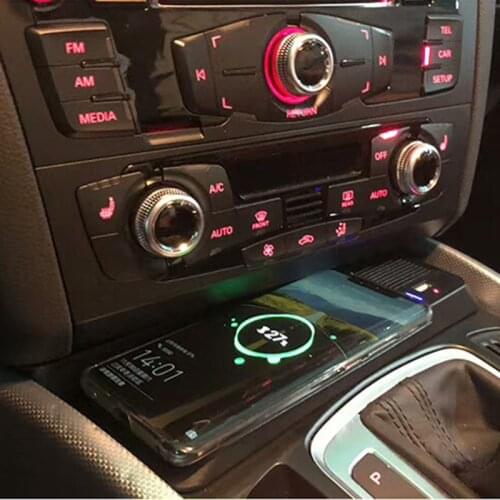 15W car QI wireless charger for Audi Q5 2009-2017 SQ5 2014-2017 charing palte wireless phone charger accessories