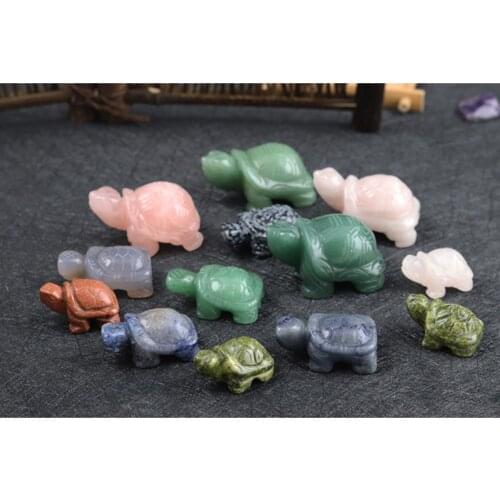Tortoise Natural Crystal Rose Quartz Amethyst Opal Animal Healing Stone Home Decor Fish Tank Craft Small Feng Shui Decoration