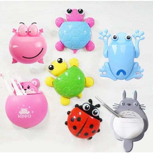 Toothbrush Holder Cartoon Animal Kitchen Accessories Storage Organizer Tools Housekeeper on Wall Home Decoration Bathroom Shelf