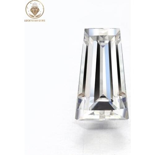 Lucky Star Gems Moissanite Diamond 2 Pieces 5X4X2MMTrapezoid Cut D Color VVS1 for Ring DIY Fashion Accessories Jewelry Making