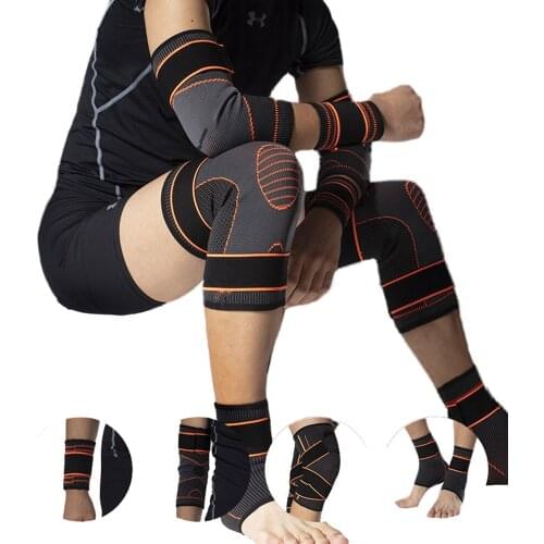 Breathable Sport Accessories Knee Elbow Wrist Pads Palm Ankle Suits Basketball Straps Controllable Elasticity Anti-slip Bandages