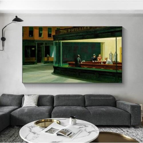 Edward Hooper Three Room Night Excursion Art Painting Canvas Printings Wall Pictures for Living Room Draw Core