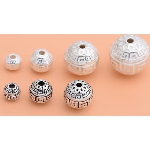 Handmade Beaded Material Jewelry Accessories 925 Sterling Silver Pattern Bead for Jewelry Making