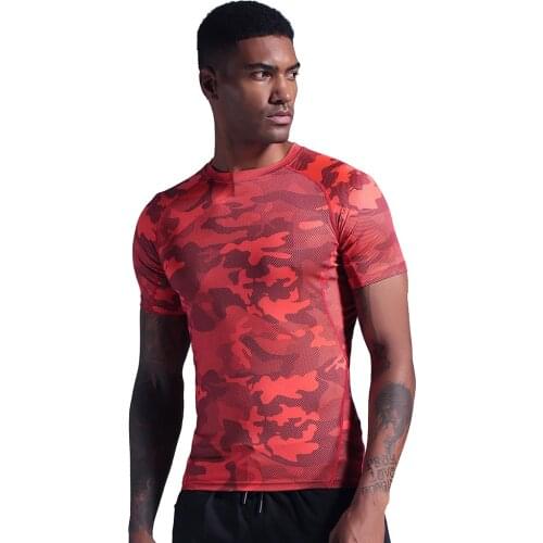 Mens running shirts, quick-drying compression sports shirts, gym running shirts, football shirts