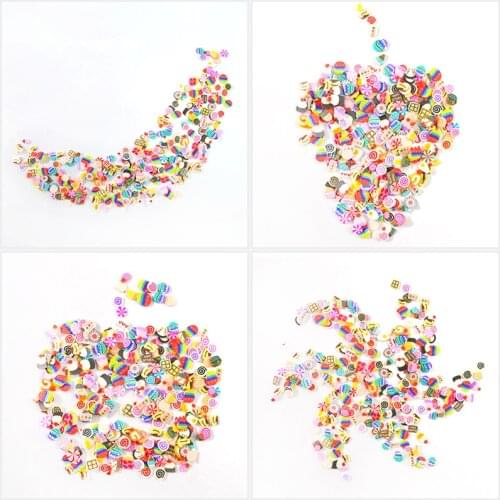Clay Resin Filling Fruit Leaf Flower Pattern Colorful Filler Sweet Fruits PVC Snap Clips Covers For DIY UV Epoxy Art Craft