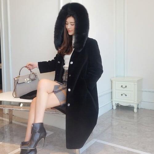 Real Fur Coat Women Sheep Shearling Coat Winter Warm Lamb Fur Jacket Woolen Overcoat Abrigos Mujer Invierno 2020 R15Y2796 YY598