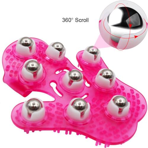 Roller Ball Body Massage Glove Anti-Cellulite Muscle Pain Relief Relax Massager For Neck Back Shoulder Buttocks Face Lift Tools