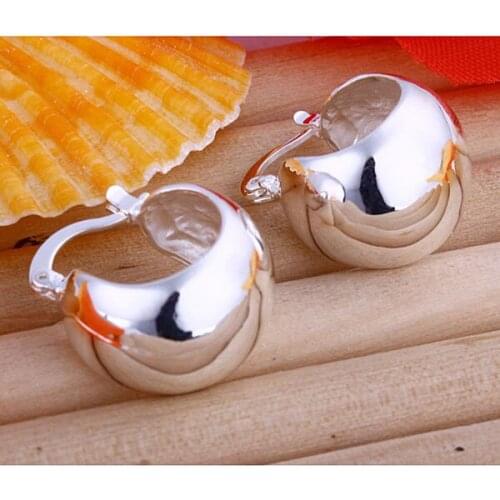 Silver Plated Round Hoop Earrings / Brand New High Quality / Party Fashion Jewelry Wholessale / love Gifts