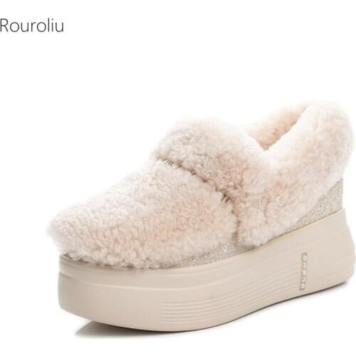 Rouroliu Women's Wedge Ankle Boots