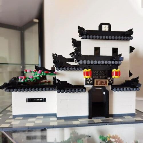 Idea Series China Hui-style Architecturet Building Block Chinese Traditional Architecture House 3D Modle Brick Toys For Boy Gift