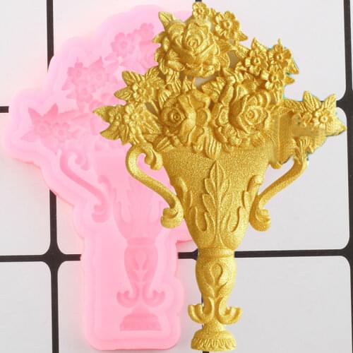 Flower Bouquet Silicone Mold Rose Cake Border Fondant Molds DIY Wedding Cake Decorating Tools Candy Chocolate Gumpaste Moulds