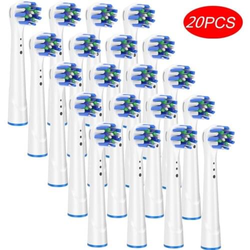 20pcs/lot Replacement Toothbrush Heads For Braun Oral b Electric Toothbrush -For Oral b Dual Clean Cross Action Brush Head