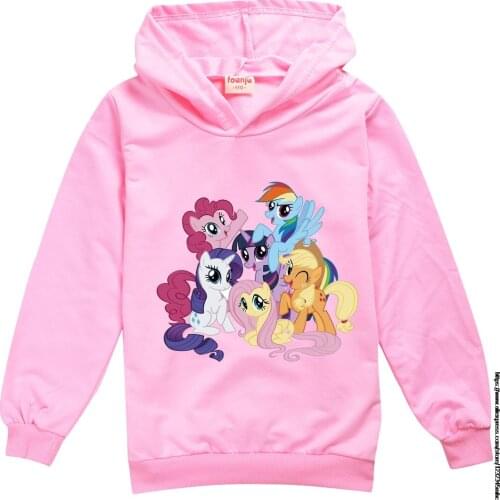 Girls Cartoon Sweatshirt My Little Baby girl pony Kids Hoodies Clothes Long Sleeve Cartoon Top Tees Children unisex Clothing