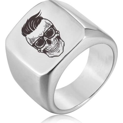 Ufine Fashion Square Ring Viking sign Titanium Steel Mens Ring Cast stainless steel symbol Rings jewelry R087