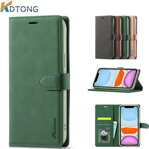 Ultra Thin Magnetic Leather Case For iPhone 12 11 XS Pro Max X XR 8 7 6 6S Plus SE 2020 Wallet Card Slot Flip Solid color Cover
