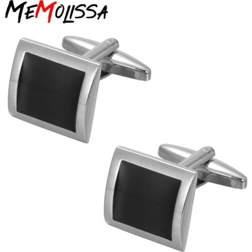 Memolissa Jewelry shirt cufflinks for mens Brand cuff buttons Black Enamel cuff links High Quality Wedding abotoaduras