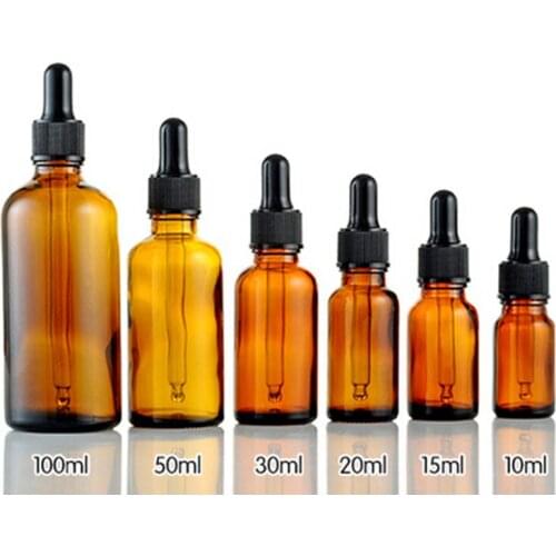 1PCS 10ml 15ml 30ml 50ml 100ml Amber Glass Bottle With Lotion Sprayer, Essential Oil Spray Glass Bottle hot sale