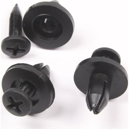 100Pcs 6mm Hole Auto Car Door Trim Panel Plastic Rivet Clip Fastener Black Free Shipping