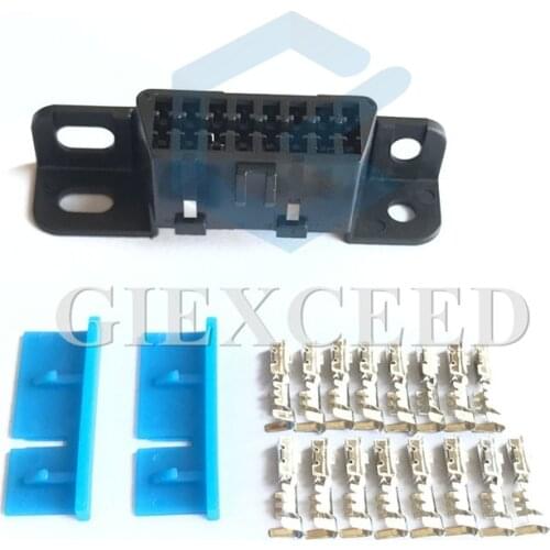 2 Sets 16 Pin OBD2 16pin Connector Adapter Female Port Car Diagnostic Tool For Vag Com elm327 Auto Scanner Interface