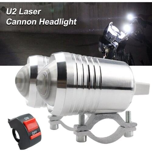 Top 2Pcs 30W LED Spotlights U2 Motorcycle Headlight Fog Lamp Hi Lo Beam Waterproof Motorcycle Headlamp 3 Mode with ON/OFF Switch