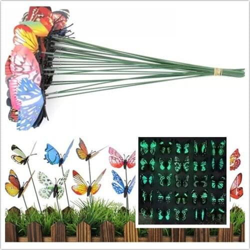 25PCS Glowing Butterfly Garden Decoration 2019 Decorative 3d Butterflies Glow in Dark Luminous Butterflies For Decor