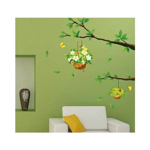 3D Wall Art Removable Green Family Tree Flowers Bedroom Living Room Decoration Wall Stickers Wall Decals Adesivo De Parede Mural
