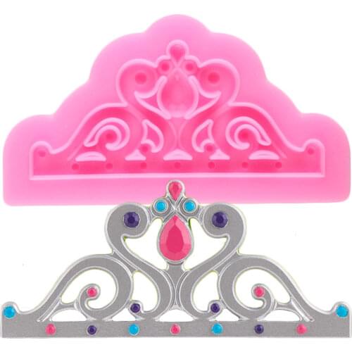 3D Craft Crown Silicone Mold DIY Wedding Cupcake Topper Fondant Molds Cake Decorating Tools Candy Clay Chocolate Gumpaste Moulds