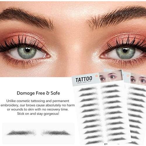 3D Eyebrow Tattoo Sticker Hair-Like False Eyebrows Waterproof Eye Brow Stickers Makeup Cosmetics Embroidery Eyebrows Sticker N1