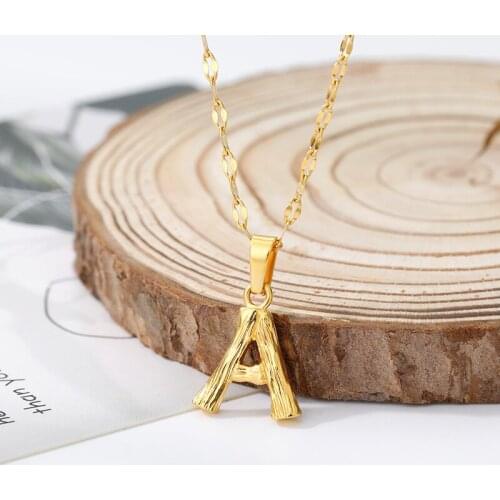 A-Z Small Letters Necklaces Women/Girl Gold Color Initial Pendant Thin Chain English Letter Jewelry Alphabet Gift