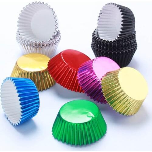 Cake Muffin Molds Wedding Party Decor Accessories 100Pcs Thickened Baking Cups Aluminum Foil Mini Cupcake Liners