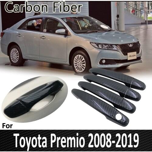 Black Carbon Fiber for Toyota Premio Allion T260 2008~2019 2009 2010 2011 2012 2013 2014 2015 Door Handle Cover Car Accessories