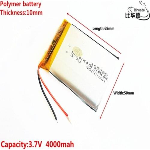 Good Qulity 3.7V,4000mAH 105070 105068 Polymer lithium ion / Li-ion battery for tablet pc BANK,GPS,mp3,mp4