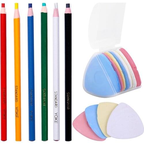KAOBUY 10pcs Colorful Erasable Fabric Tailors Chalk Fabric 6 Piece Marker Pen Pattern Sewing Tool Needlework Accessories