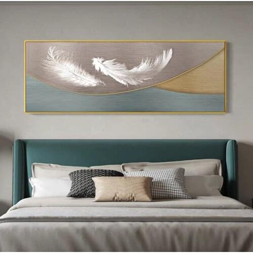 100% Hand-painted Feather Oil Painting Art Handmade Canvas Wall Decoration Artwork Home Wall Showpieces Large Paintings For Room