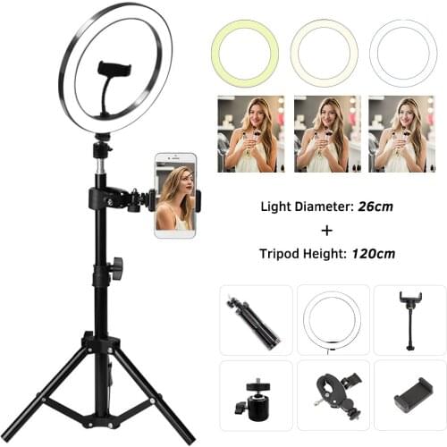 26cm Fill Light Ring Light Supplementary Light LED Light Folding Fill Light for Photography Live Stream Makeup YouTube Video