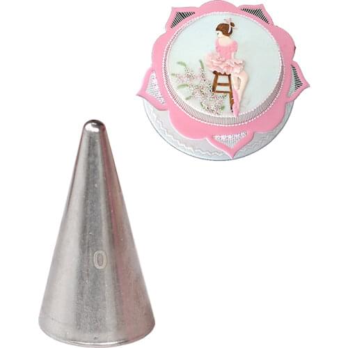 #0 0.6mm Stainless Steel Cream Icing Piping Nozzles Fondant Baking Tools Cake Decoration Pastry Tips